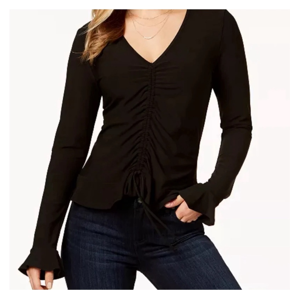 BCX Juniors' V-Neck Ruched Top New With Tags size Large